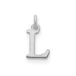 Sterling Silver Rhodium-plated Letter L Initial Charm