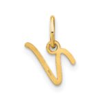 14KY Upper case Letter V Initial Charm - Image 3