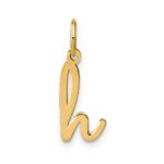 14KY Lower case Letter H Initial Charm