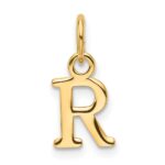 14ky Cutout Letter R Initial Pendant