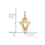 14ky Cutout Letter V Initial Pendant - Image 4