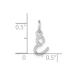 14K White Gold Uppercase Letter E Initial Charm - Image 4