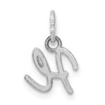 14K White Gold Uppercase Letter H Initial Charm - Image 3