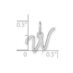 14K White Gold Uppercase Letter W Initial Charm - Image 4