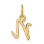 14K Uppercase Letter N Initial Charm - Image 3