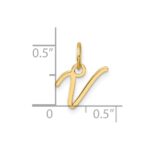 14K Uppercase Letter V Initial Charm - Image 4
