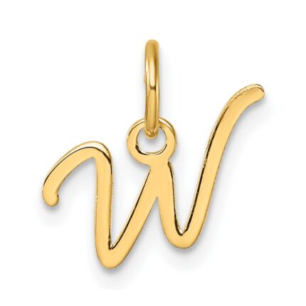 14K Uppercase Letter W Initial Charm