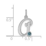 14k White Gold Initial with Birthstone Charm - Image 4