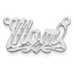 Sterling Silver/Rhodium-plated Diamond-cut Heart Name Plate - Image 2