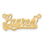 14k Yellow Gold Satin Diamond-cut Heart Name Plate