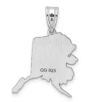 Sterling Silver/Rhodium-plated Alaska State Pendant - Image 4