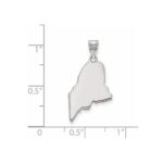 Sterling Silver/Rhodium-plated Maine State Pendant - Image 3