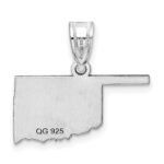 Sterling Silver/Rhodium-plated Oklahoma State Pendant - Image 4