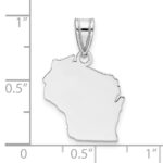 Sterling Silver/Rhodium-plated Wisconsin State Pendant - Image 3