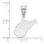 Sterling Silver/Rhodium-plated West Virginia State Pendant - Image 3