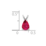 14k White Gold 7x5mm Pear Ruby Pendant - Image 2