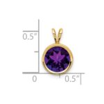 14k 8mm Round Amethyst Bezel Pendant - Image 4