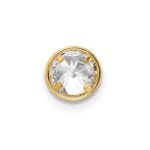 14k 5mm Round Cubic Zirconia Bezel Chain Slide - Image 3