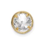 14k 7mm Round Cubic Zirconia Bezel Chain Slide - Image 3