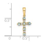 14k Aquamarine and Diamond Cross Pendant - Image 4