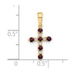 14k Rhodolite Garnet and Diamond Cross Pendant - Image 4
