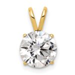 14k 8mm Round Cubic Zirconia Pendant