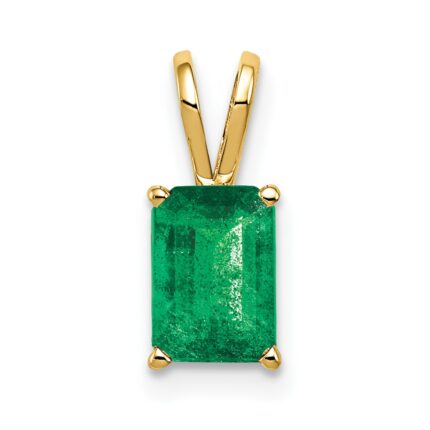 14k 7x5mm Emerald-cut Emerald Pendant