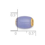 14K Polished Lavender Jade Oval Barrel Bead Chain Slide Pendant - Image 4