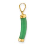 14K Polished Jade Domed Bar Pendant - Image 2