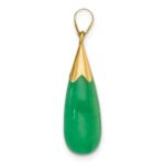 14K Polished Jade Teardrop Pendant - Image 2