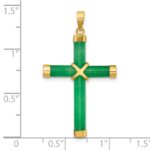 14K Polished Jade -X- Cross Pendant - Image 4