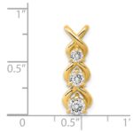 14k Complete 1/2 carat Three-stone A Diamond Criss-Cross Chain Slide - Image 3