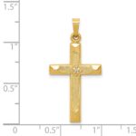 14k Textured and Polished Diamond Accent Cross Pendant - Image 3
