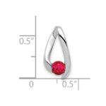 14k White Gold 4mm Round Ruby Chain Slide - Image 2