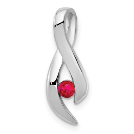 14k White Gold 3mm Ruby Ribbon Slide Fits up to 4mm Fancy Omega