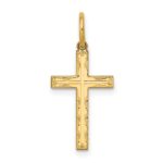 14K Laser Designed Cross Charm