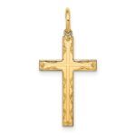 14K Laser Designed Cross Pendant