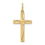 14K Laser Designed Cut-out Cross Charm