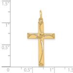 14K Laser Designed Cut-out Cross Charm - Image 3