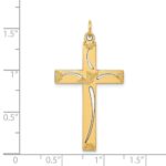 14K Laser Designed Cut-out Cross Charm - Image 3
