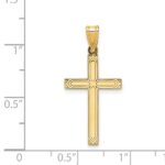 14k Solid Laser Etched Cross Pendant - Image 3