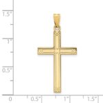 14k Solid Laser Etched Cross Pendant - Image 3