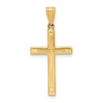 14k Solid Laser Etched Cross Pendant