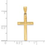 14k Solid Laser Etched Cross Pendant - Image 3