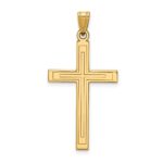 14k Solid Laser Etched Cross Pendant