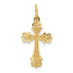 14K and White Rhodium Cross Charm - Image 4