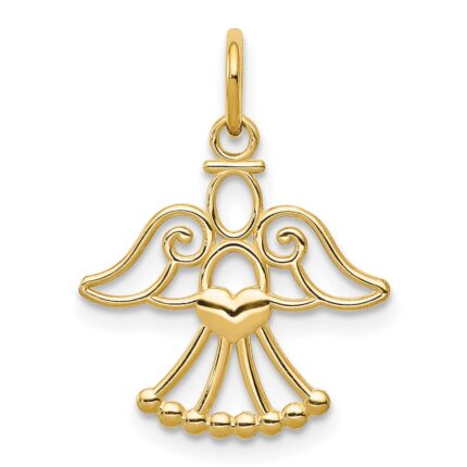 14k Cut-out Angel with Heart Charm