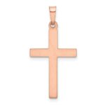 14k Rose Gold and White Rhodium Hollow Cross Pendant - Image 4