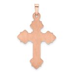 14K Rose Gold Fleur de Lis Cross Pendant - Image 4