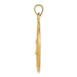 14k Polished and Satin Face of Jesus Medal Hollow Pendant - Image 2